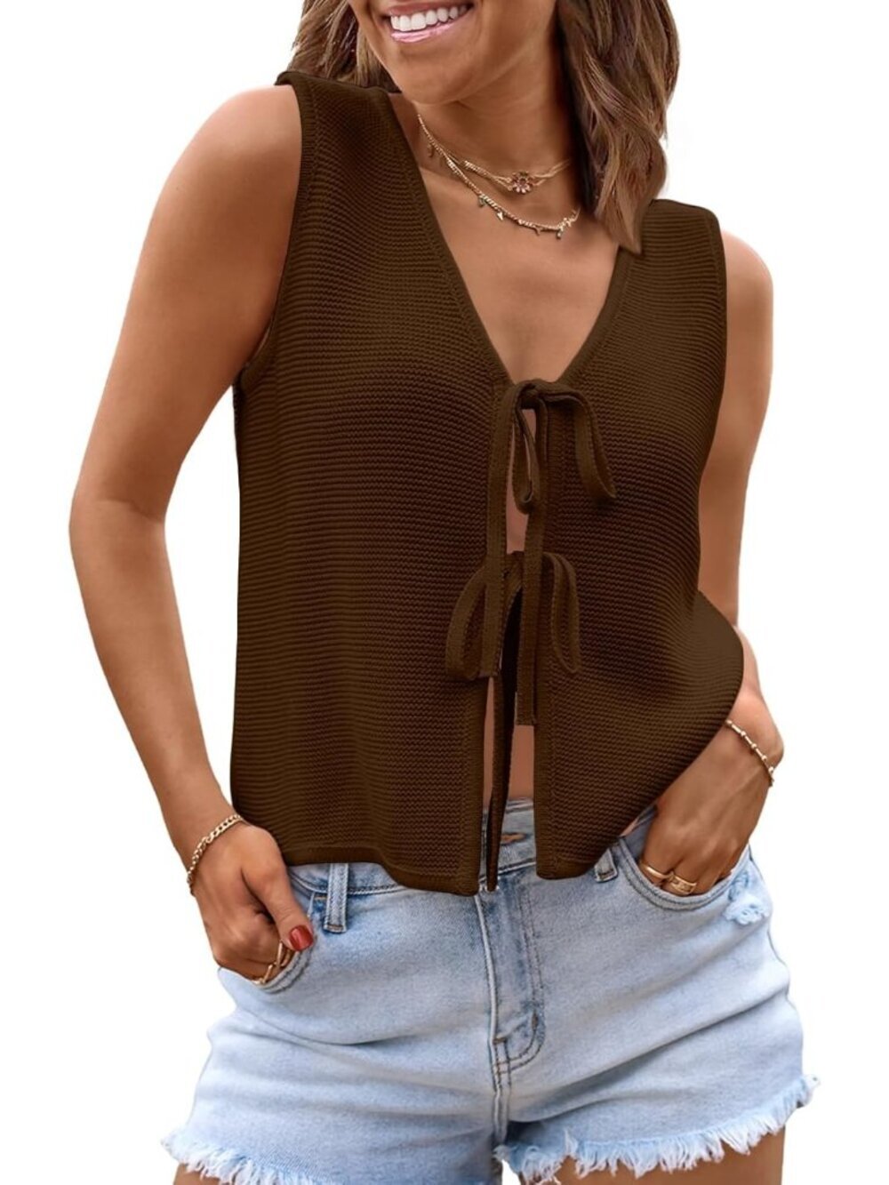 Women's Chocolate Summer Tops Beach Vacation Spring Outfits Cute Trendy Sweater